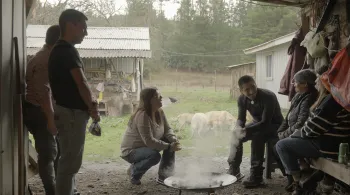 Juan avec sa famille mapuche
