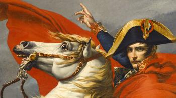 Jacques-Louis David, Bonaparte, Premier consul, franchissant le Grand-Saint-Bernard, le 20 mai 1800, 1802, Versailles, musée national des châteaux de Versailles et de Trianon 