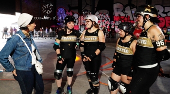 Carine Aigon à Reims avec l'équipe de roller Beasties girls - Courants d'Est