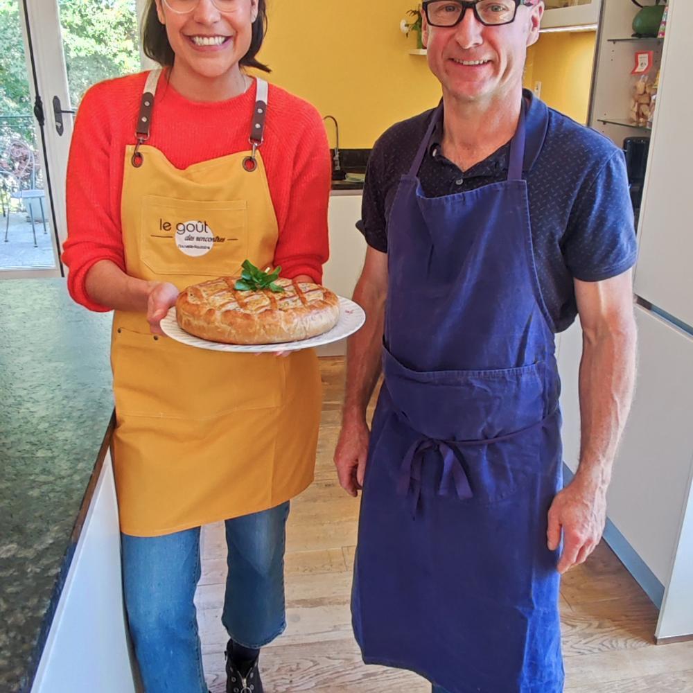 Justine Piluso en cuisine avec Cyrille