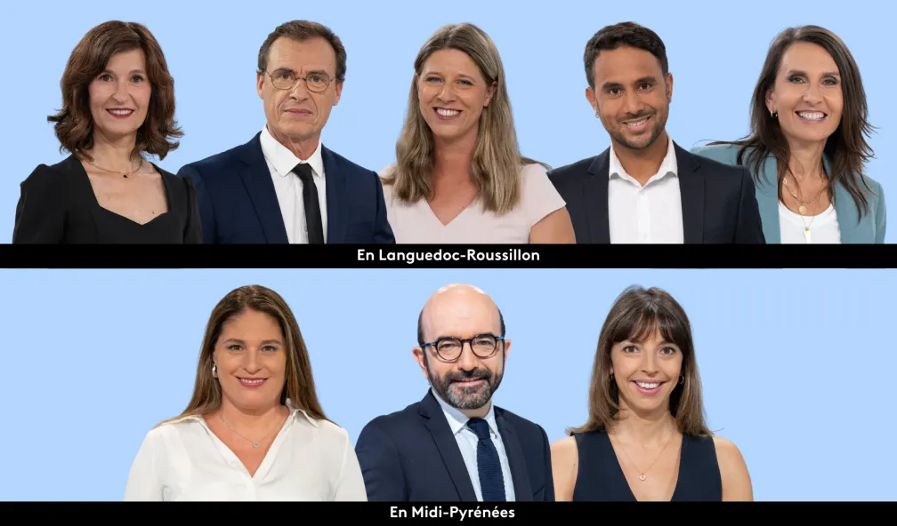 Les présentateurs du journal ICI Occitanie TV