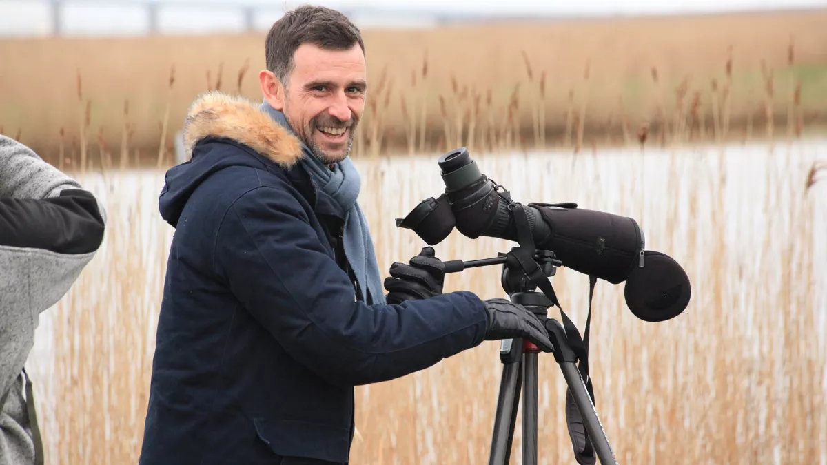 Vincent Chatelain dans l'estuaire de la Seine