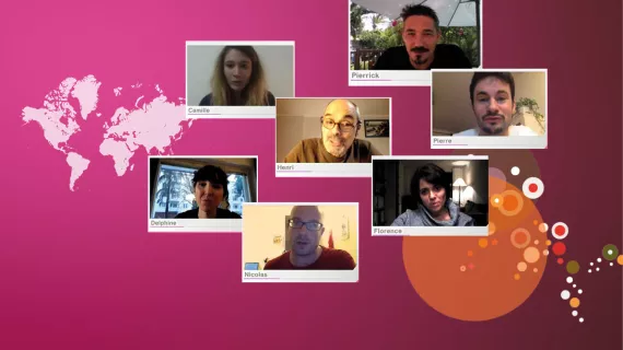 carte monde - fenêtres visioconférence
