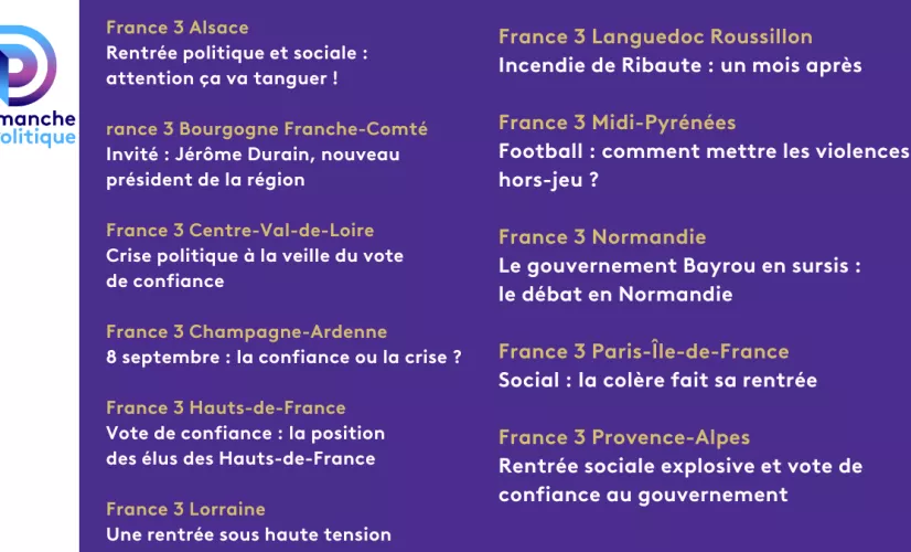 DEP région 7 sept 25