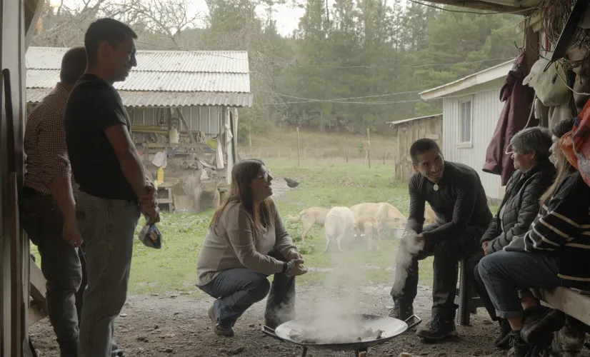 Juan avec sa famille mapuche