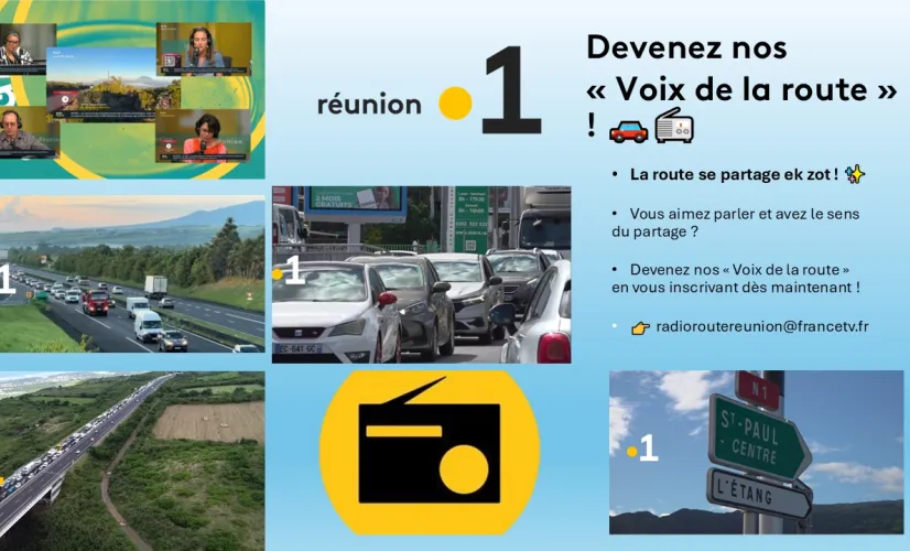 La route se partage ek zot ! ✨ Vous aimez parler et avez le sens du partage ? Devenez nos « Voix de la route » en vous inscrivant dès maintenant !👉 radioroutereunion@francetv.fr