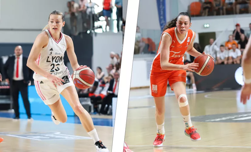 Joueuse de Lyon et une joueuse de Bourges
